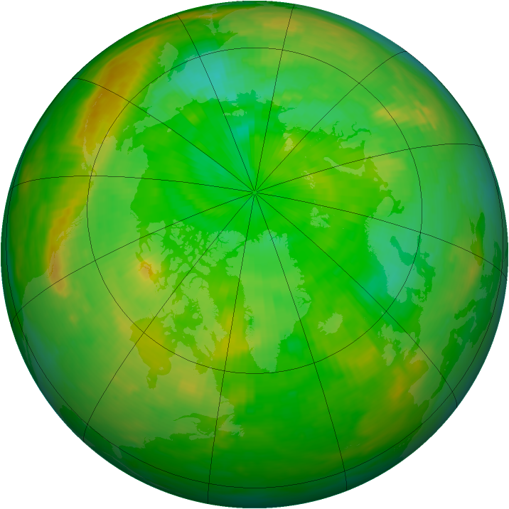 Arctic ozone map for 14 July 1982